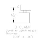 Unirac Solarmount 302021C "B" Top Mount Endclamp, 30-32mm, Clear, Qty 1