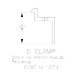 Unirac Solarmount 302023C "D" Top Mount Endclamp, 38-40mm, Clear, Qty 1