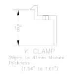 Unirac Solarmount 302026C "K" Top Mount Endclamp, 39-41mm, Clear, Qty 1